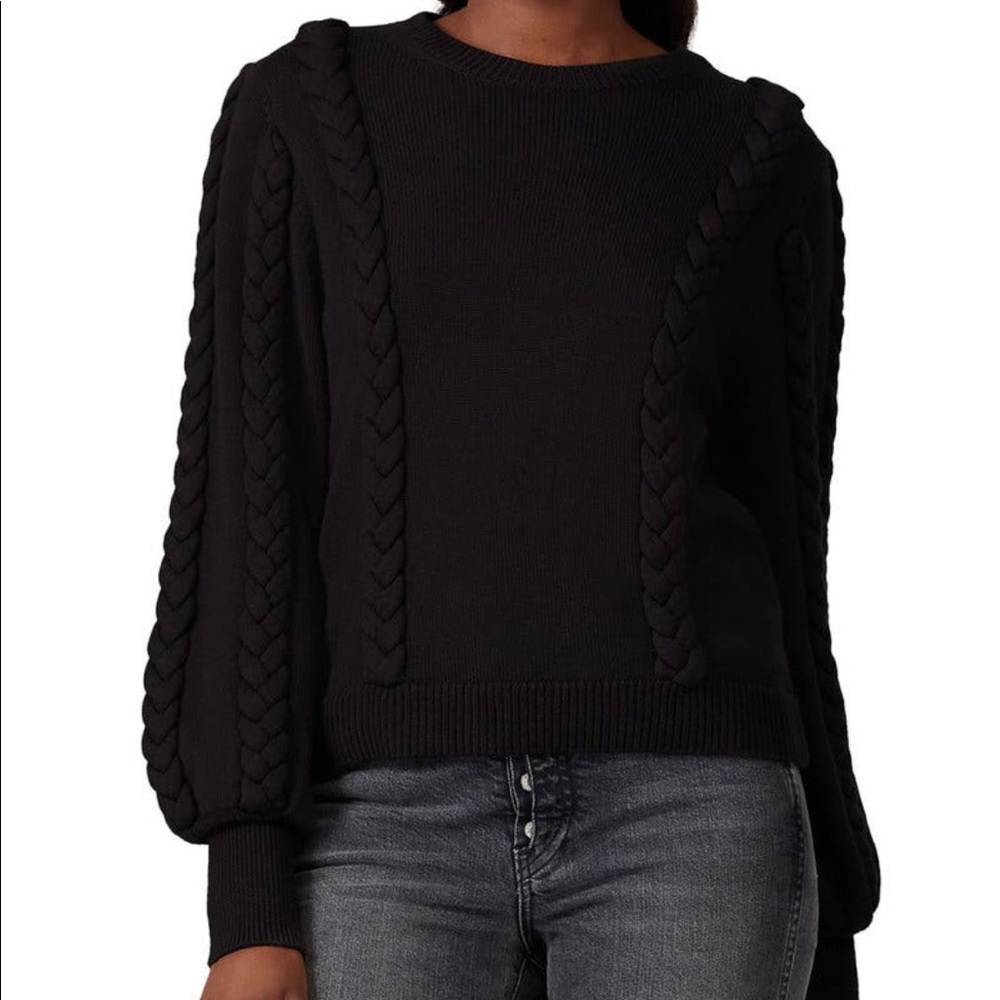 Black Joie puff-sleeve sweater, size SMALL
